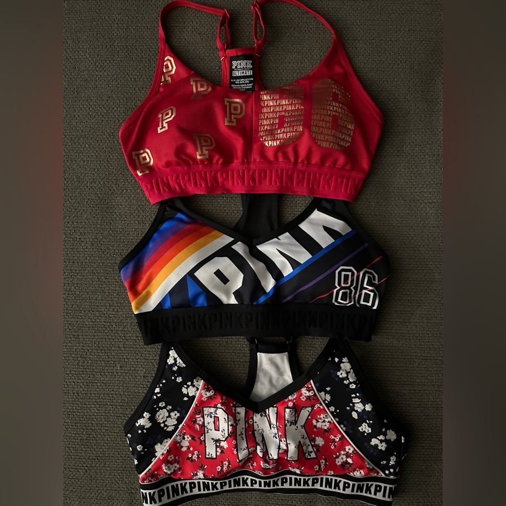 PINK brand sports bras size small, can fit XS-M new without tags
